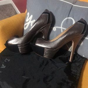 Lamb peep toe pumps